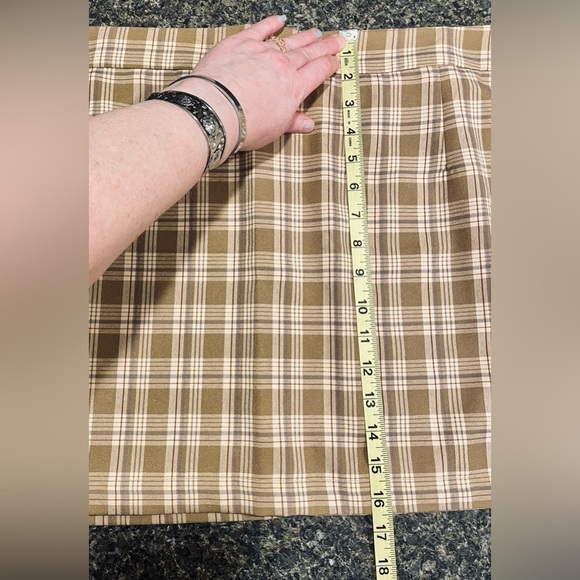 ☀️4X MULTI PLAID TAN BLUE Abound NWT Micro Mini Skirt School Academia Nordstrom - Picture 11 of 13